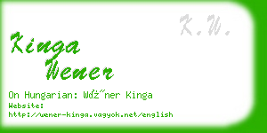 kinga wener business card